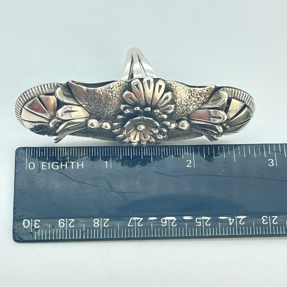 Vintage Eddy Chaco Squash Blossom Silver 3D Knuckle Ring | Handcrafted Sterling - Picture 12 of 15
